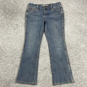 Tommy Hilfiger Hipster Boot Jeans Womens‎ 8P Blue Medium Wash Flower Embroidered
